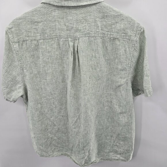 14th and Union Light Green Linen/Cotton Short Sleeved Button Down Large - Picture 2 of 10